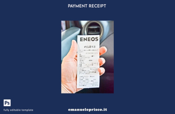 modello di ricevuta di pagamento della società Eneos in stile verificato